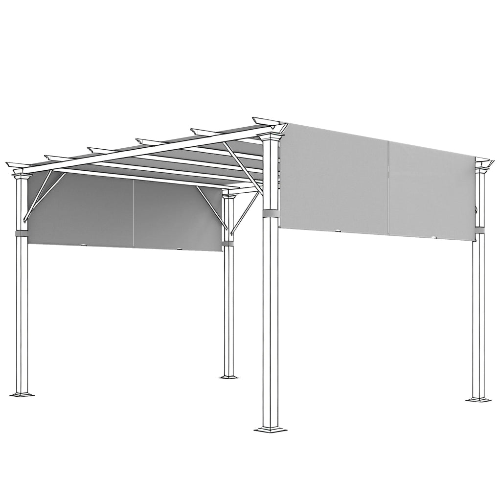 Tenda da Pergola 2 Pezzi ¨C Minimal ¨C Grigio Chiaro Polyester 4.9x1.2m