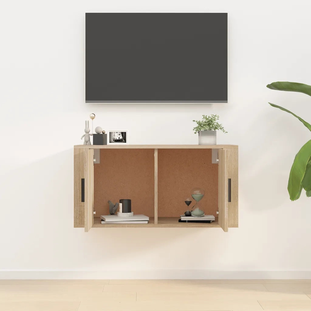 Mobile Porta TV a Parete-Mobile per TV-Credenza TV rovere sonoma 80x34,5x40 cm