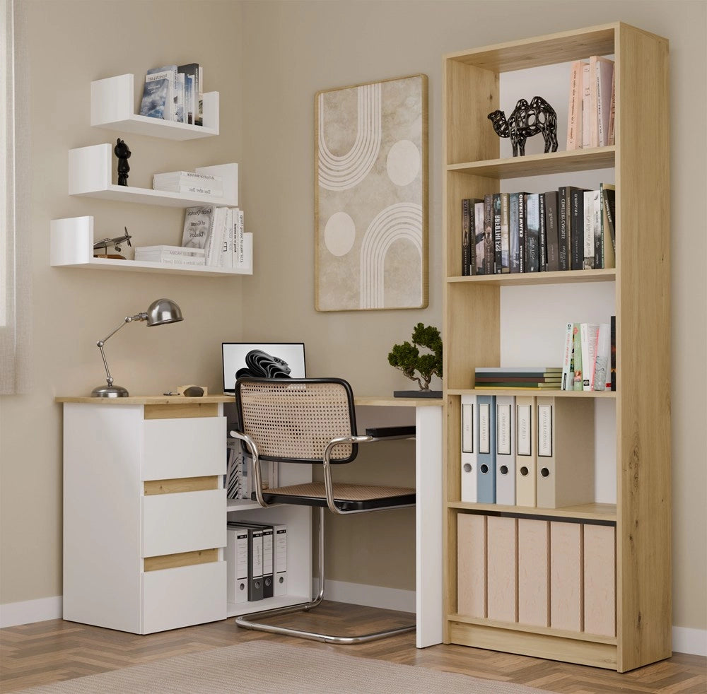 Scrivania NICEA sinistro artisan bianco per ufficio e studio