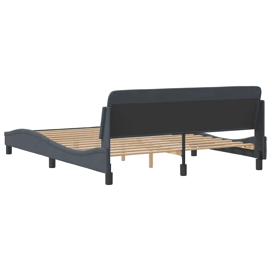 Giroletto-Struttura Letto Dover Grigio Scuro 160x200 cm Velluto