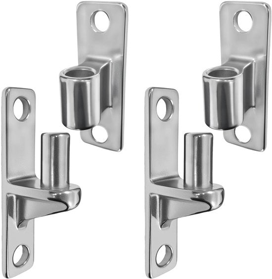 Porte di ingresso in acciaio inossidabile - 2 pezzi di zavorranti pesanti femmina/maschio - Montaggio murale - Hardware per porte non a serramento - Capacità 272kg - Adatto per porte di fattoria/recinzioni in legno