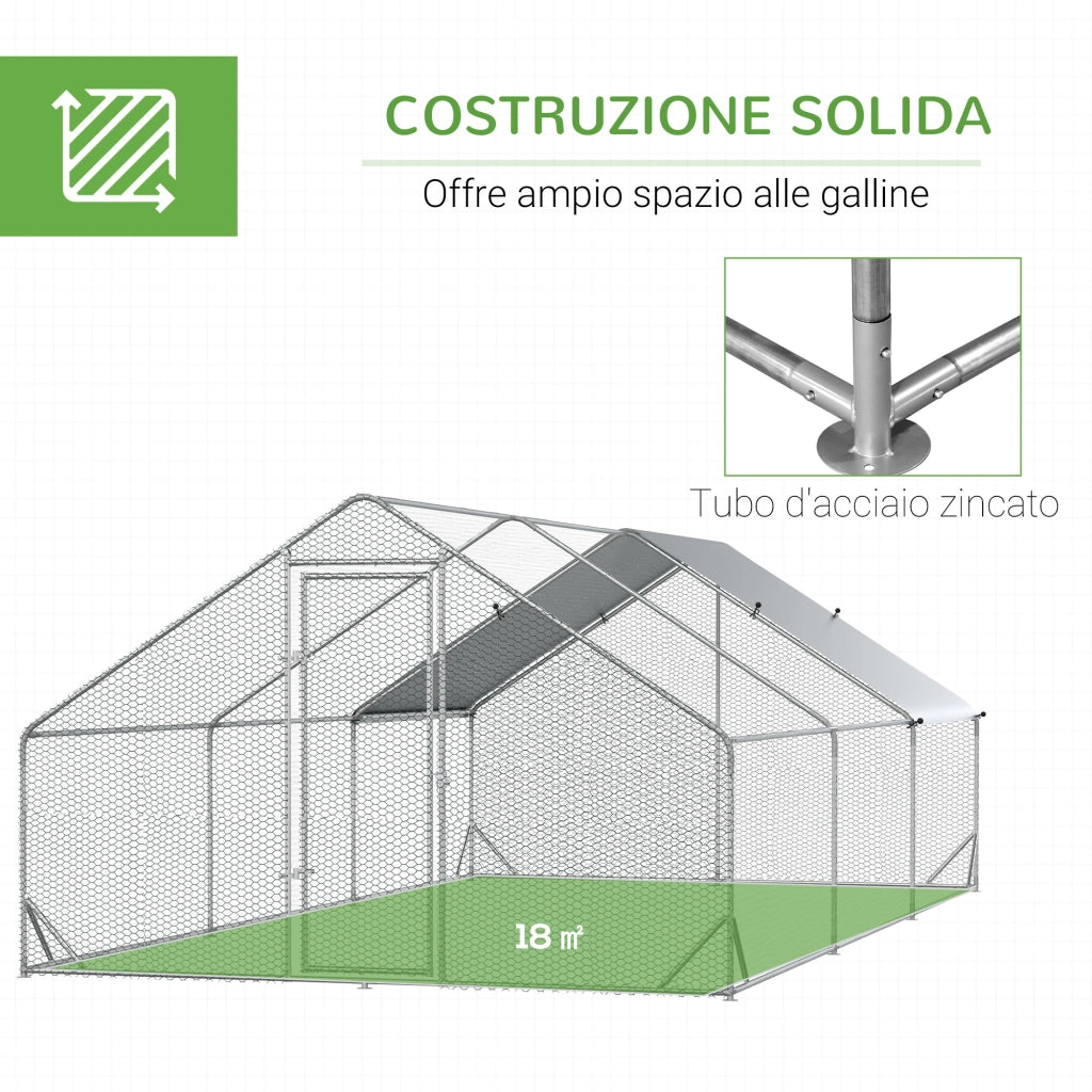 Pollaio da Giardino ¨C Minimal ¨C Argento 3x6x2m