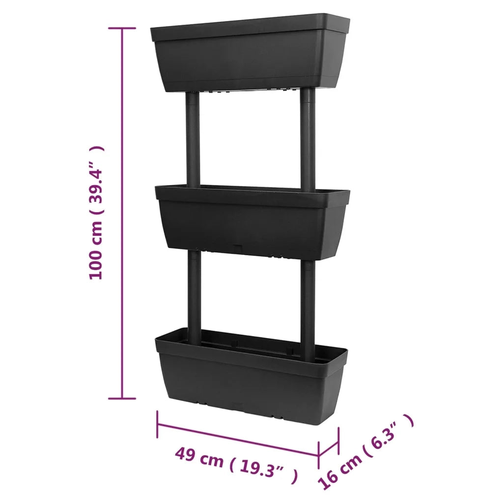 Fioriere da Giardino 6 pz 100 cm Antracite 151823