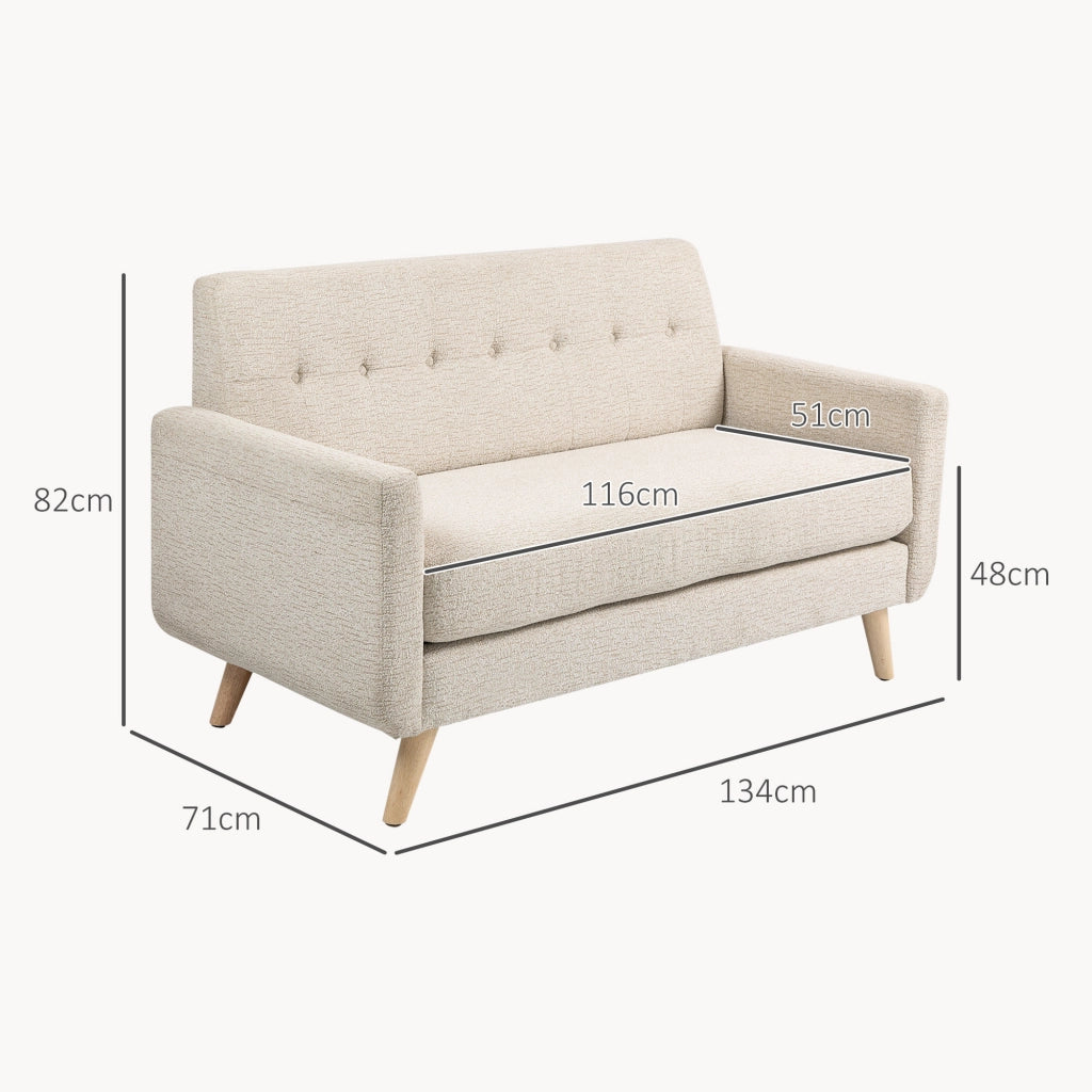 Divano 2 posti ¨C Xylo ¨C tessuto beige 134x71x82 cm
