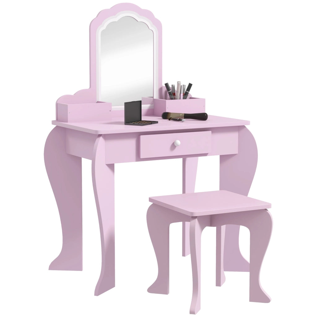 Scrivania con specchio e cassetti per bambini ¨C Minimal ¨C rosa