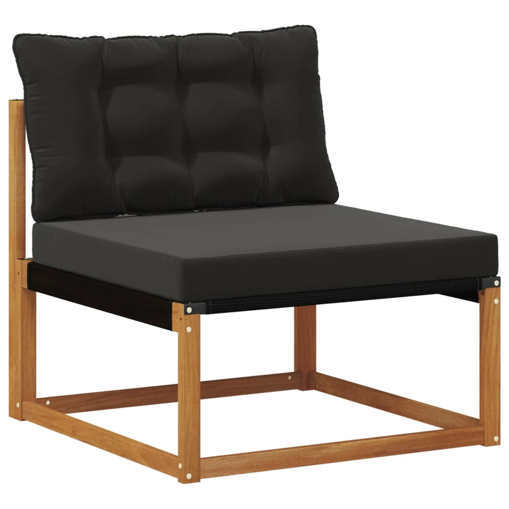 Set di divani da esterno con cuscino 3 pcs Naturale e Nero 3369155