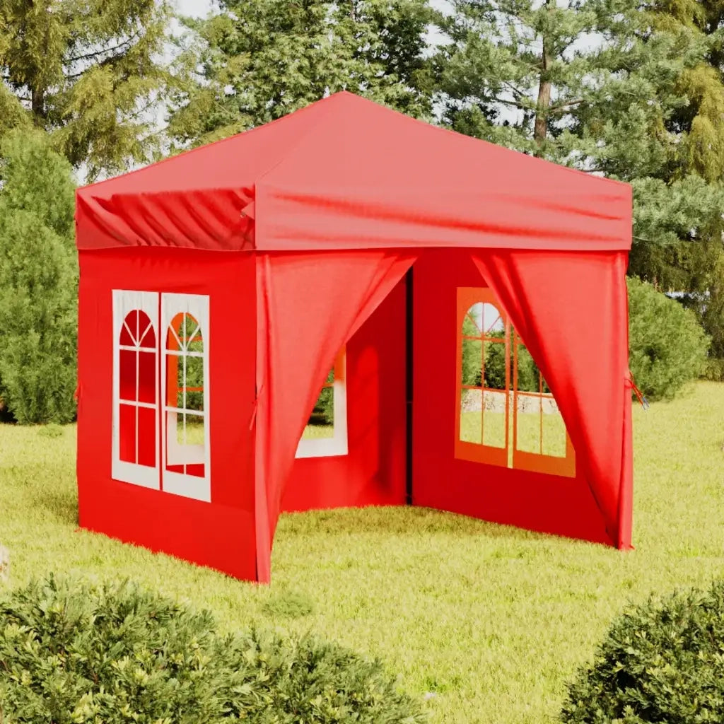 Tenda per Feste Pieghevole con Pareti Laterali Rosso 2x2 m 93506