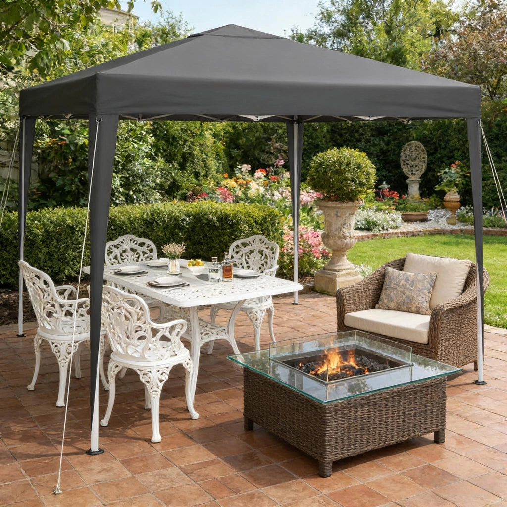 GAZEBO 3x3 m Altezza regolabile Antracite in ferro e tessuto Oxford