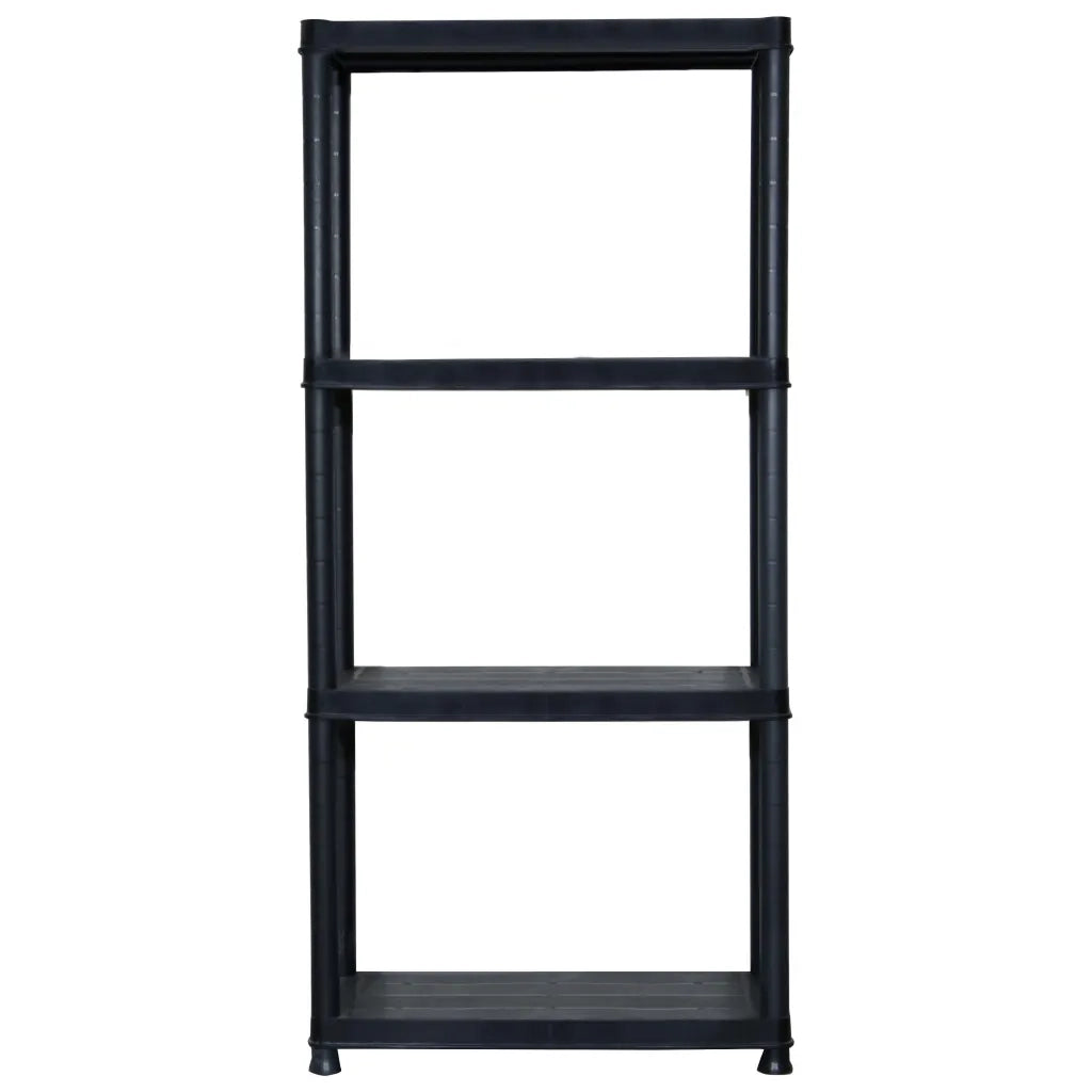 Scaffale a 4 Ripiani Nero 61x30,5x130 cm in Plastica 147683