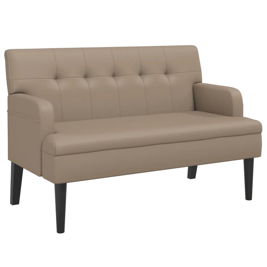 vidaXL Panca con Schienale Cappuccino 112x65,5x75 cm in Similpelle