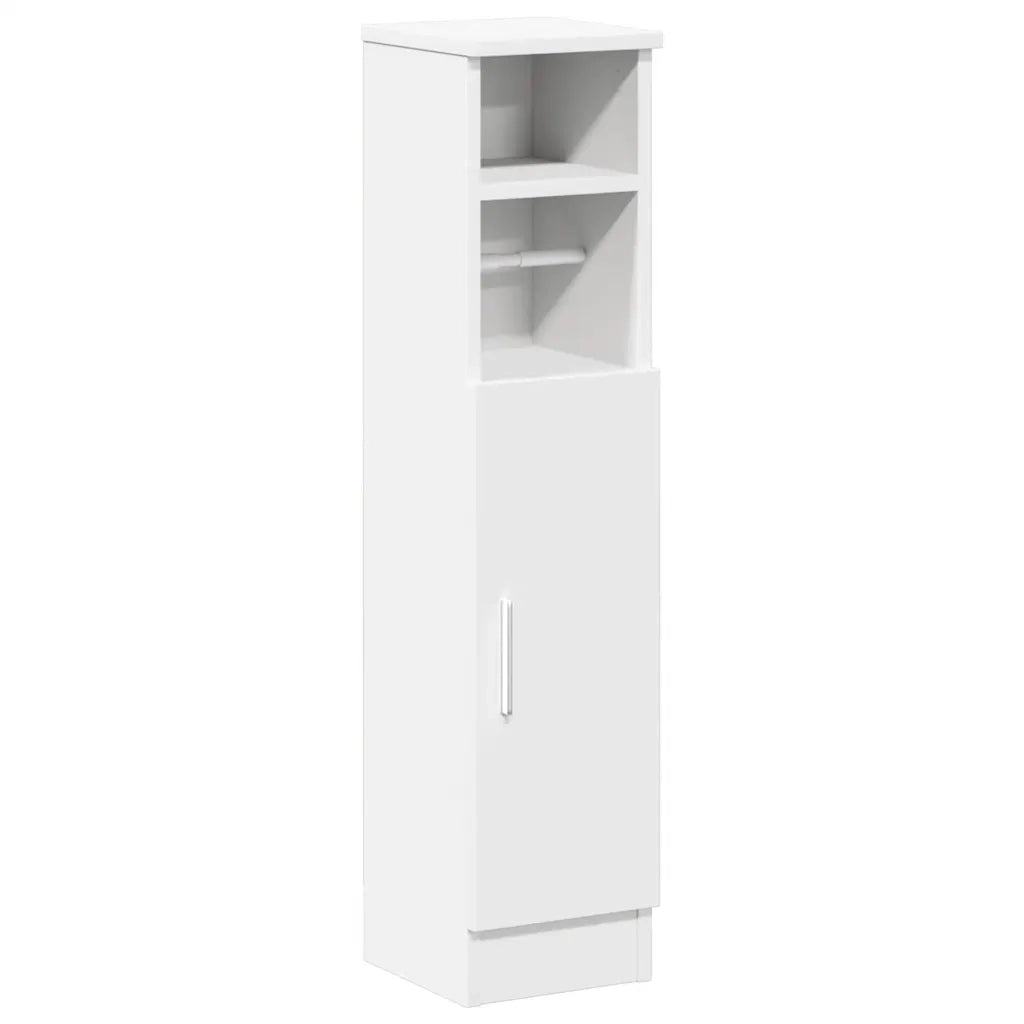 Mobile da Bagno con Portarotolo Bianco 20,5x22x90 cm 858497
