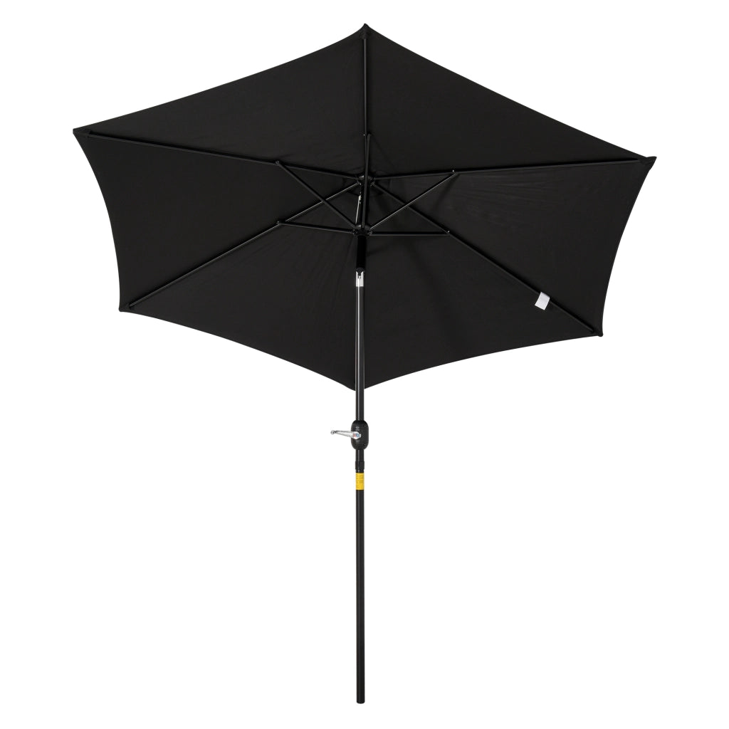 Ombrellone da giardino inclinabile con manovella ¨C Xylo ¨C ?2,6m alluminio nero polyester 180g/m2
