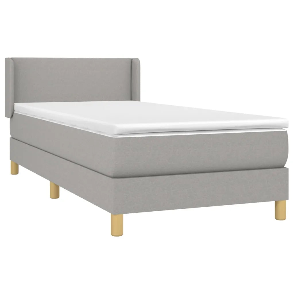 Giroletto a Molle con Materasso Grigio Chiaro 90x190 cm Tessuto 3130073