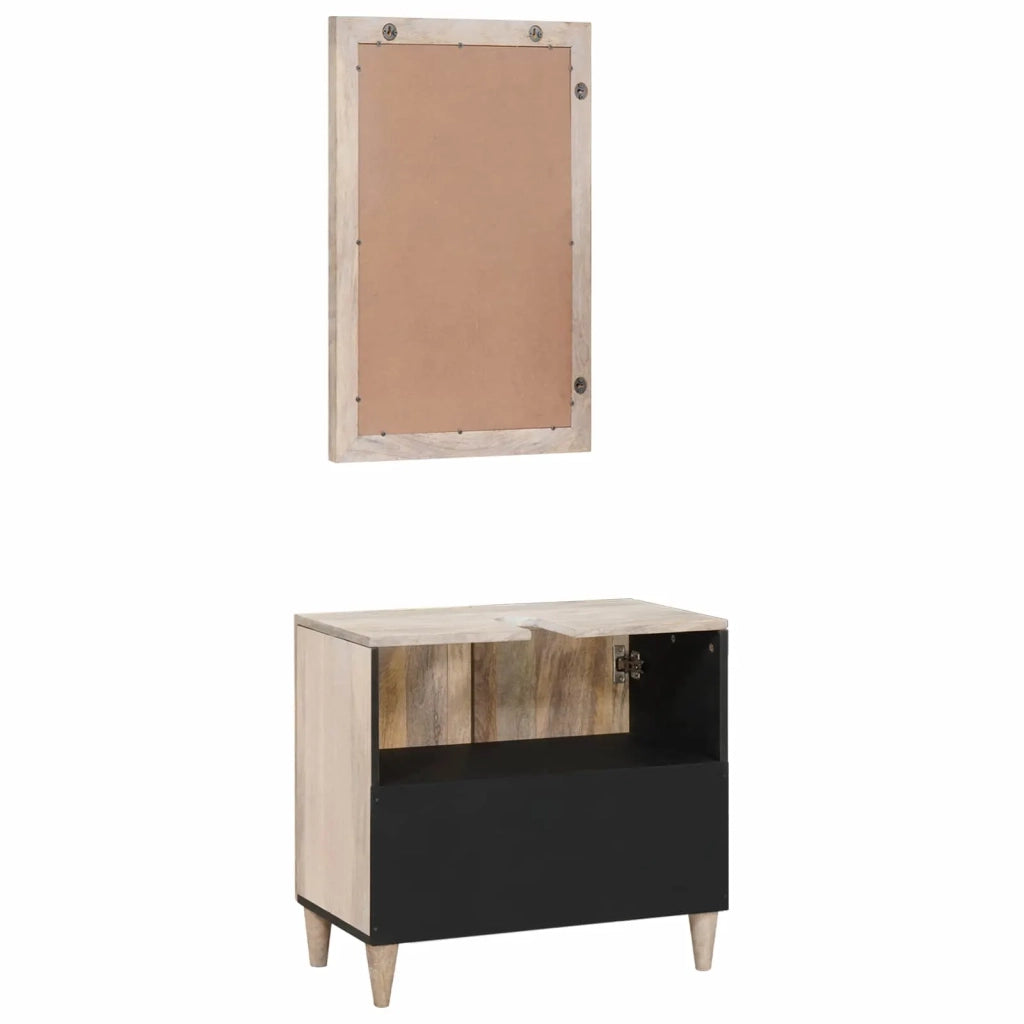 Set di mobili per il bagno 2 pcs Bianco Legno multistrato 3310072