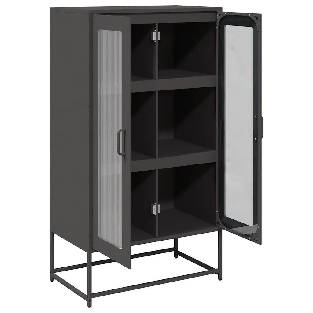 Credenza Nera 68x39x123 cm in Acciaio 853356