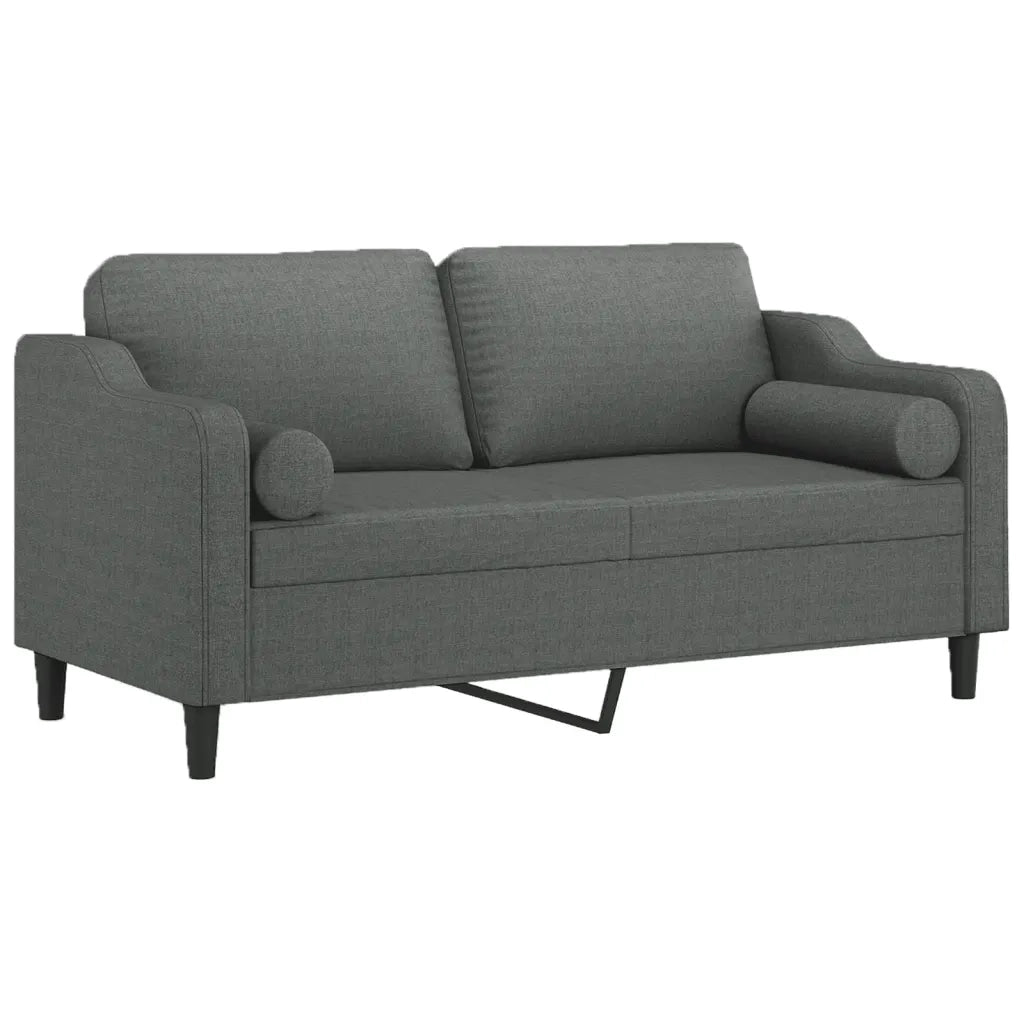 Divano a 2 Posti con Cuscini-Sofa 2 Posti con Cuscini Grigio Scuro 140 cm in Tessuto 804092