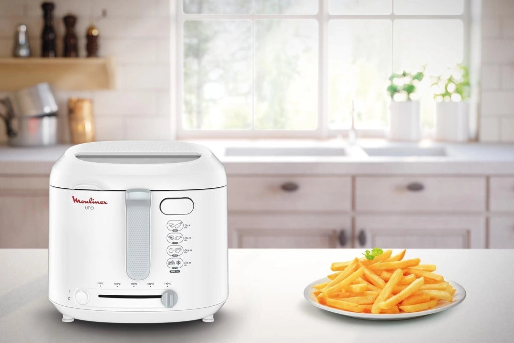 Moulinex AF203110 FryUno Friggitrice ad olio 1 Kg 1,8 L 1600 W termostato regolabile 150-190°C 4 persone colore Bianco