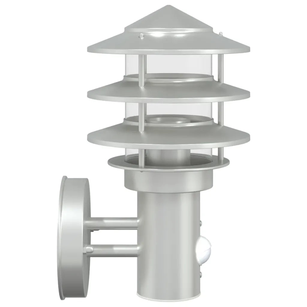 Applique per Esterno con Sensore Argento in Acciaio Inox 4006230