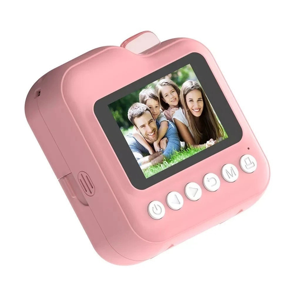 Trade Shop - Fotocamera Digitale Con Stampa Istantanea Per Bambini Con Schermo Ips 2,4″ Zoom Ottico C8 -