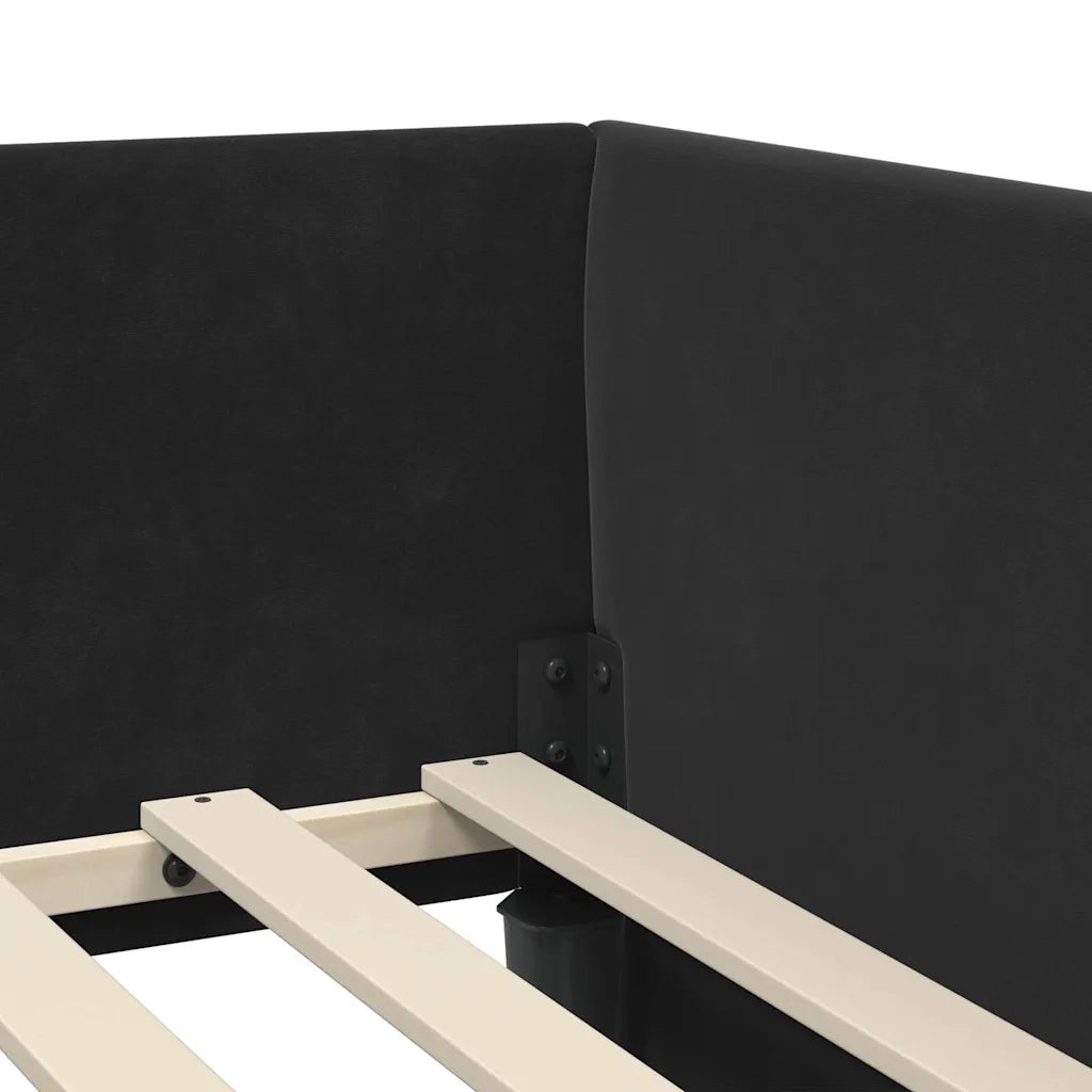 Cornice del letto ad angolo Nero 100 cm x 200 cm Velluto 42016096