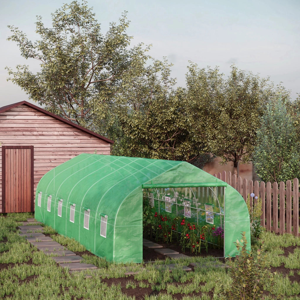 Serra Tunnel per Giardino ¨C Minimal ¨C Verde Acciaio 8x3x2m