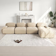 Divano angolare 4 posti - Xylo - Con chaise longue, braccioli XL, 32D, modulabile, beige