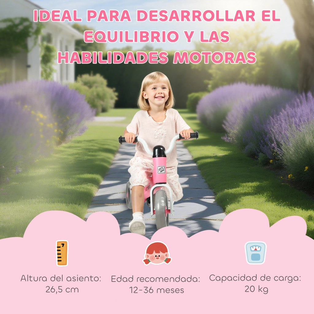 Bicicletta senza Pedali per Bambini 12-36 Mesi ¨C Minimal ¨C Rosa