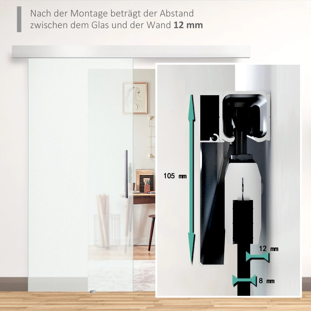 Porta scorrevole a vetro ¨C Minimal ¨C 102.5x205 cm