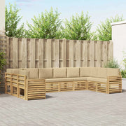 Set di divani da esterno 10 pcs Bianco e Beige 3392593