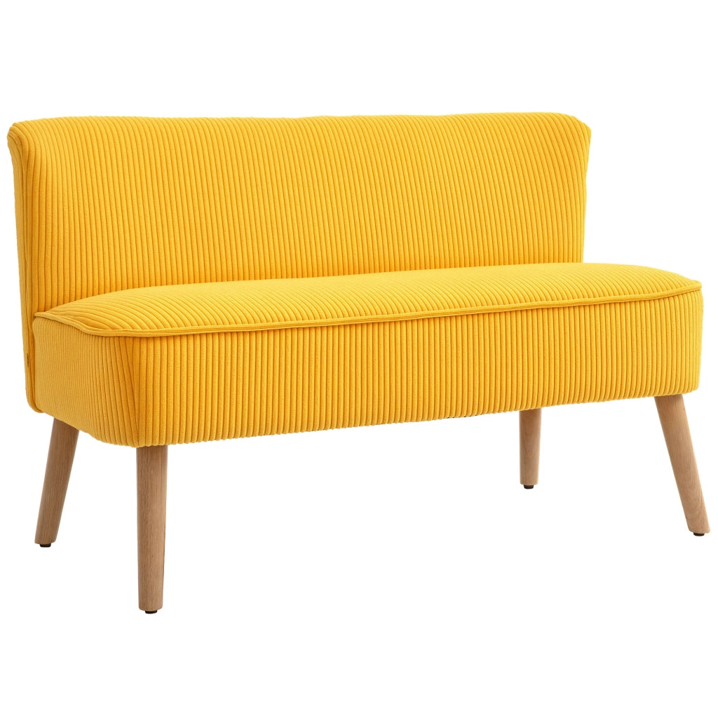 Divano 2 Posti ¨C Minimal ¨C Tessuto Giallo 117x56.5x77