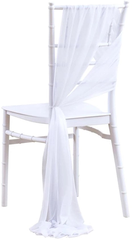 Set di 10 pezzi di decorazione per sedie in chiffon - Stoeldecoratie 
- Dimensioni: 20 cm x 250 cm - Materiale: Polyester - Utilizzo: Bruiloft/Ceremonie