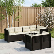 Divano 7 Posti da Giardino con Cuscini Aspetto Rattan PP 3444158