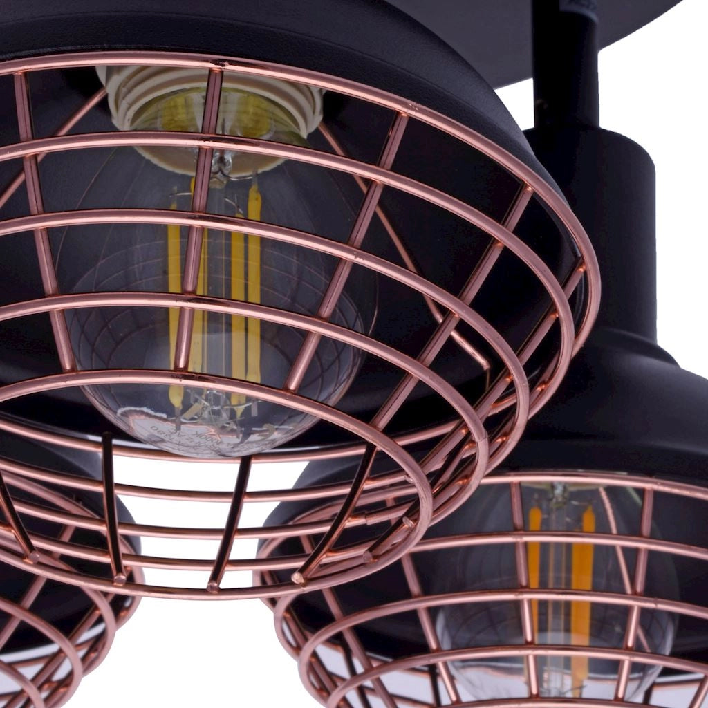 Plafoniera Milagro Logan ML4612 3xE14 nero/oro metallo