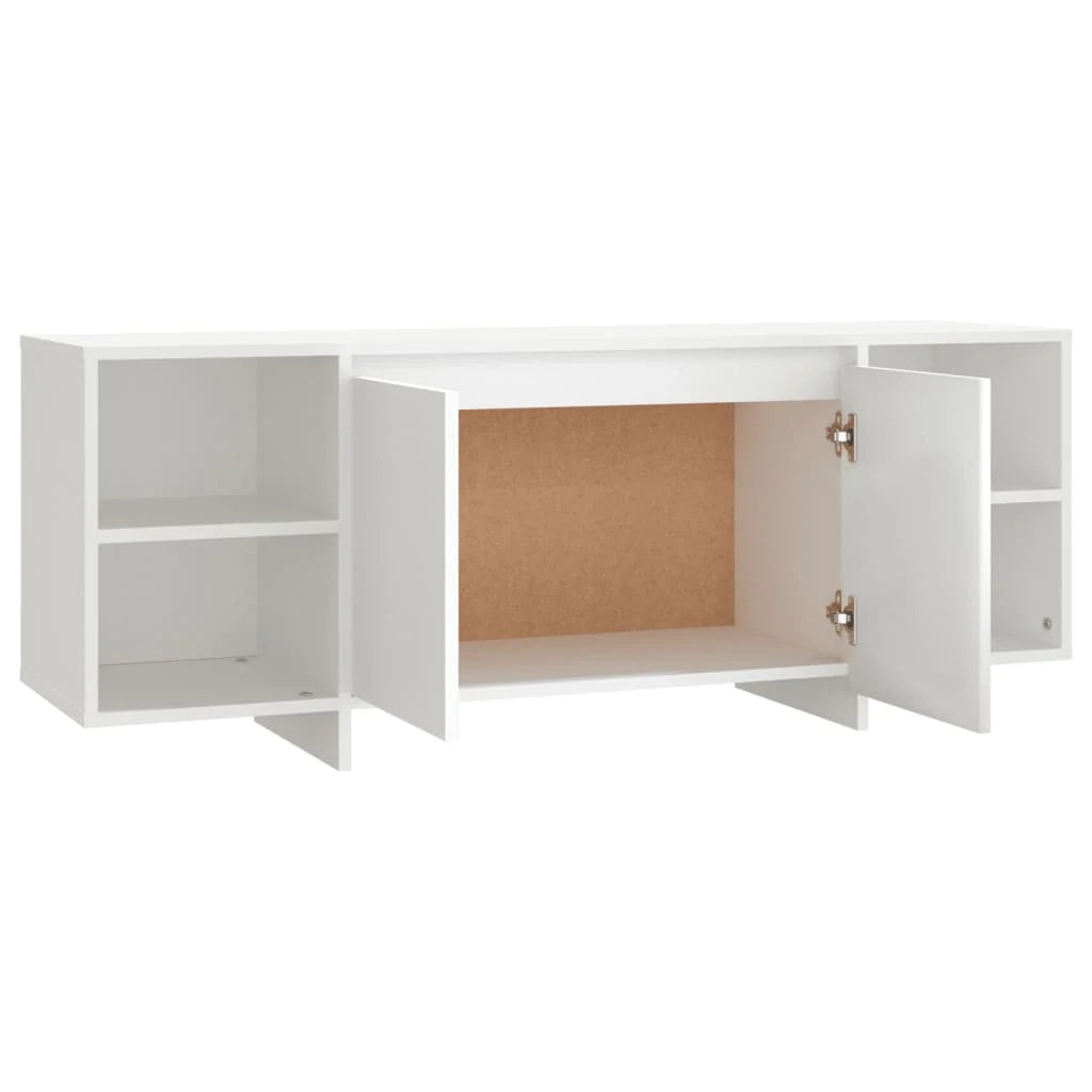 Mobile TV multimediale mensola TV credenza TV sala da pranzo soggiorno camera da letto 130 x 35 x 50 cm legno ingegnerizzato bianco 02_0025892