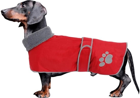 Giubbotto invernale per cani, imbottito, rosso, L