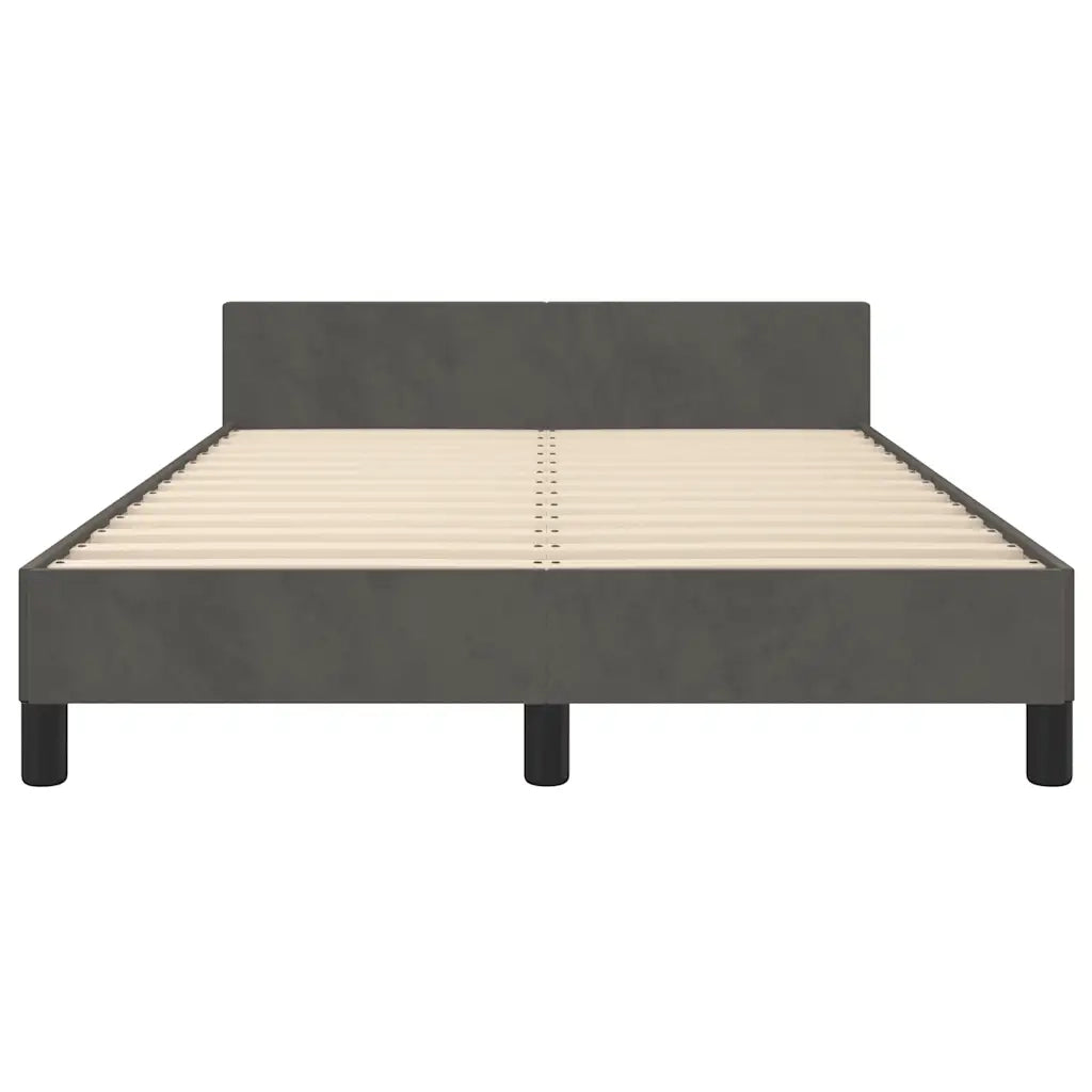 Letto matrimoniale | Letto per adulti | Giroletto senza Materasso Grigio Scuro 120x200 cm Velluto