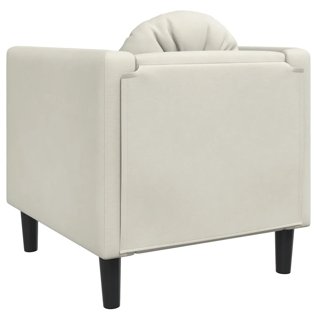 Poltrona | Sedia Relax con Cuscino Crema in Velluto