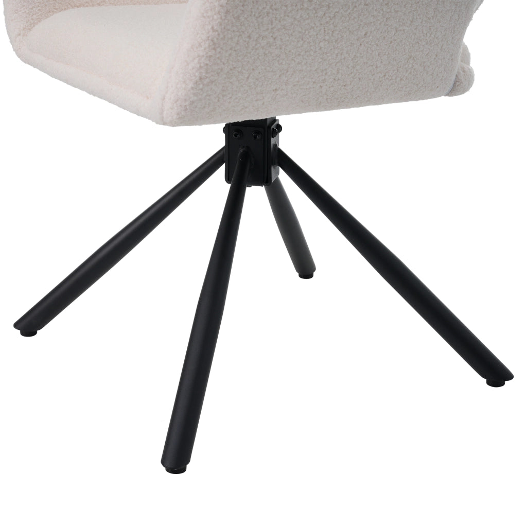 SEDIA Girevole con Braccioli Set da 6 pezzi Sherpa Bianco