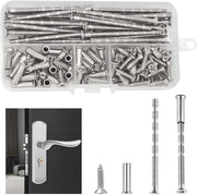 Viti di collegamento 32 pezzi - M4x60mm - Viti di collegamento - Attacco per maniglie - Acciaio inossidabile verniciato a cromatura - Argento - Viti
