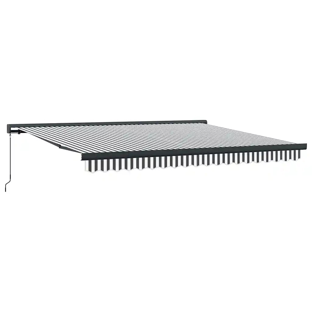 Tenda Retrattile Antracite e Bianca 4x3 m Tessuto e Alluminio