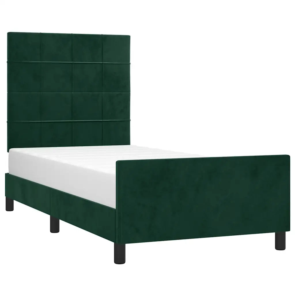 Giroletto senza Materasso Verde Scuro 100x200 cm in Velluto