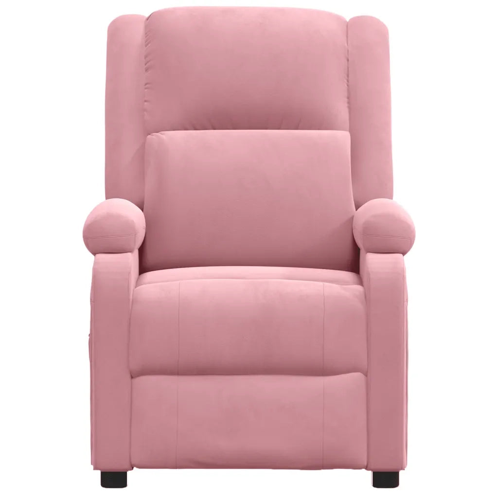 Poltrona Reclinabile Rosa in Velluto