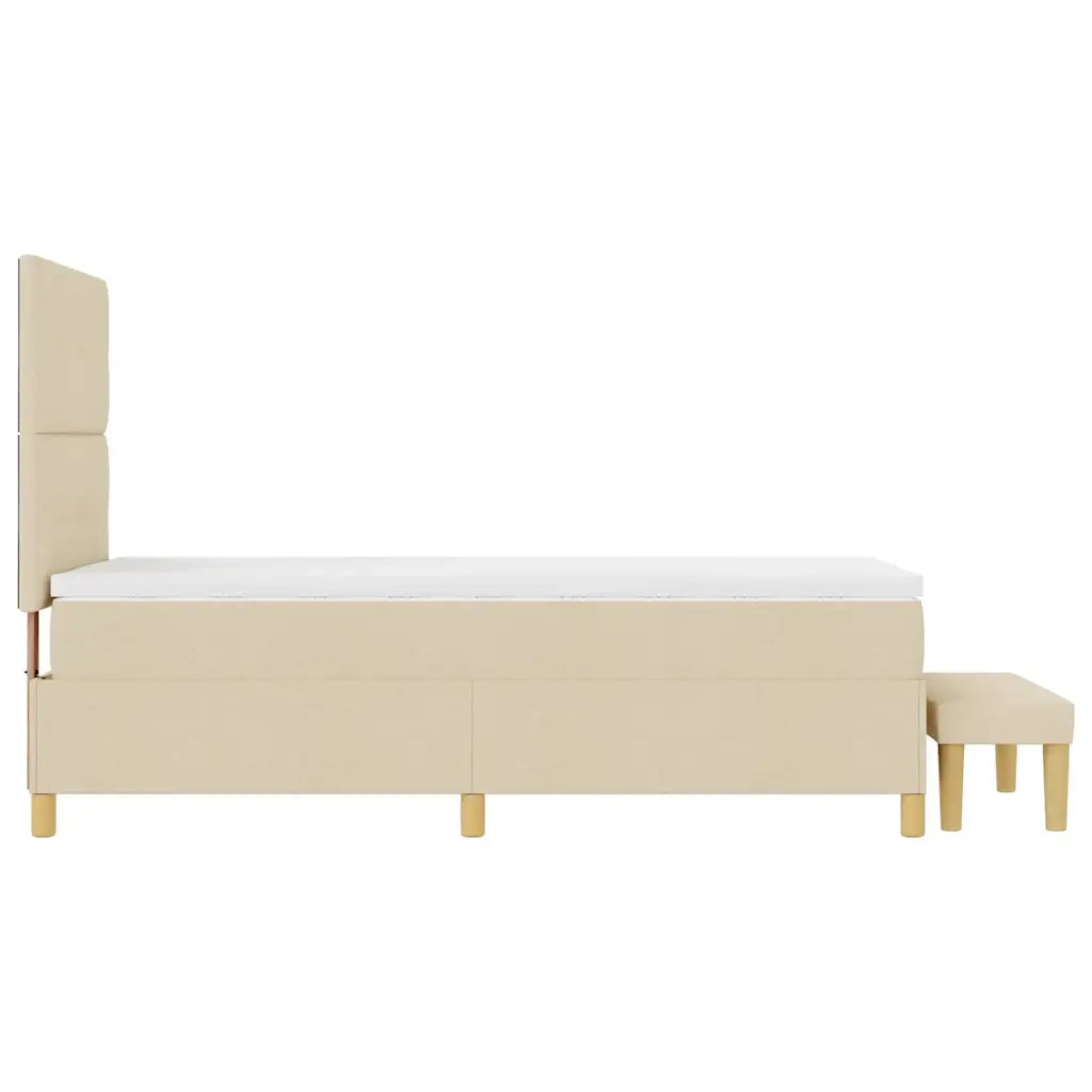 Letto a molle con testiera Crema 190 x 90 cm Tessuto 3344266