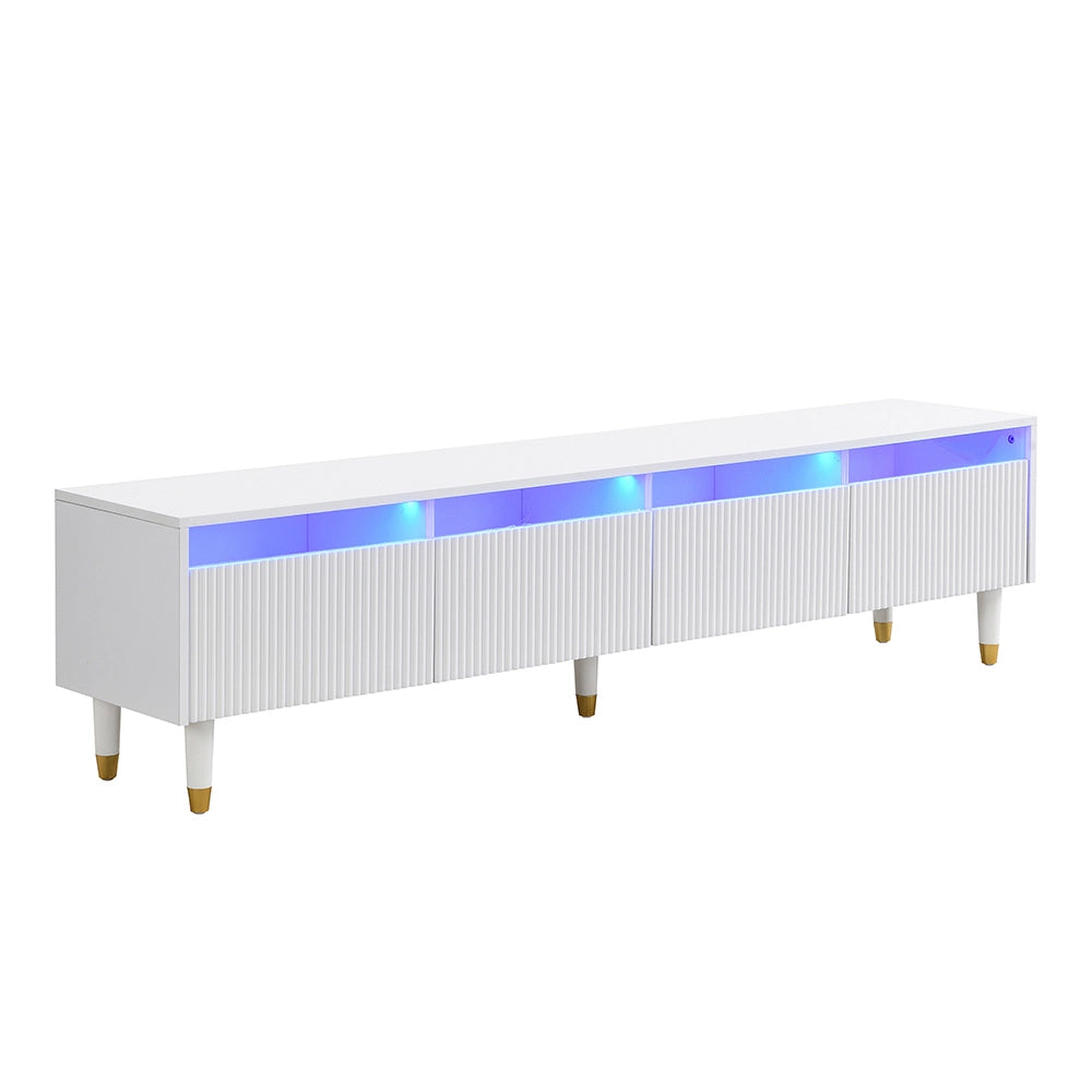 Mobile TV moderno - Xylo - 178cm bianco 4 cassetti MDF/acrilico