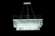 SOSPENSIONE DAIQUIRI PICCOLA CROMO E TRASPARENTE 6 LUCI ATTACCO E14 L80CM