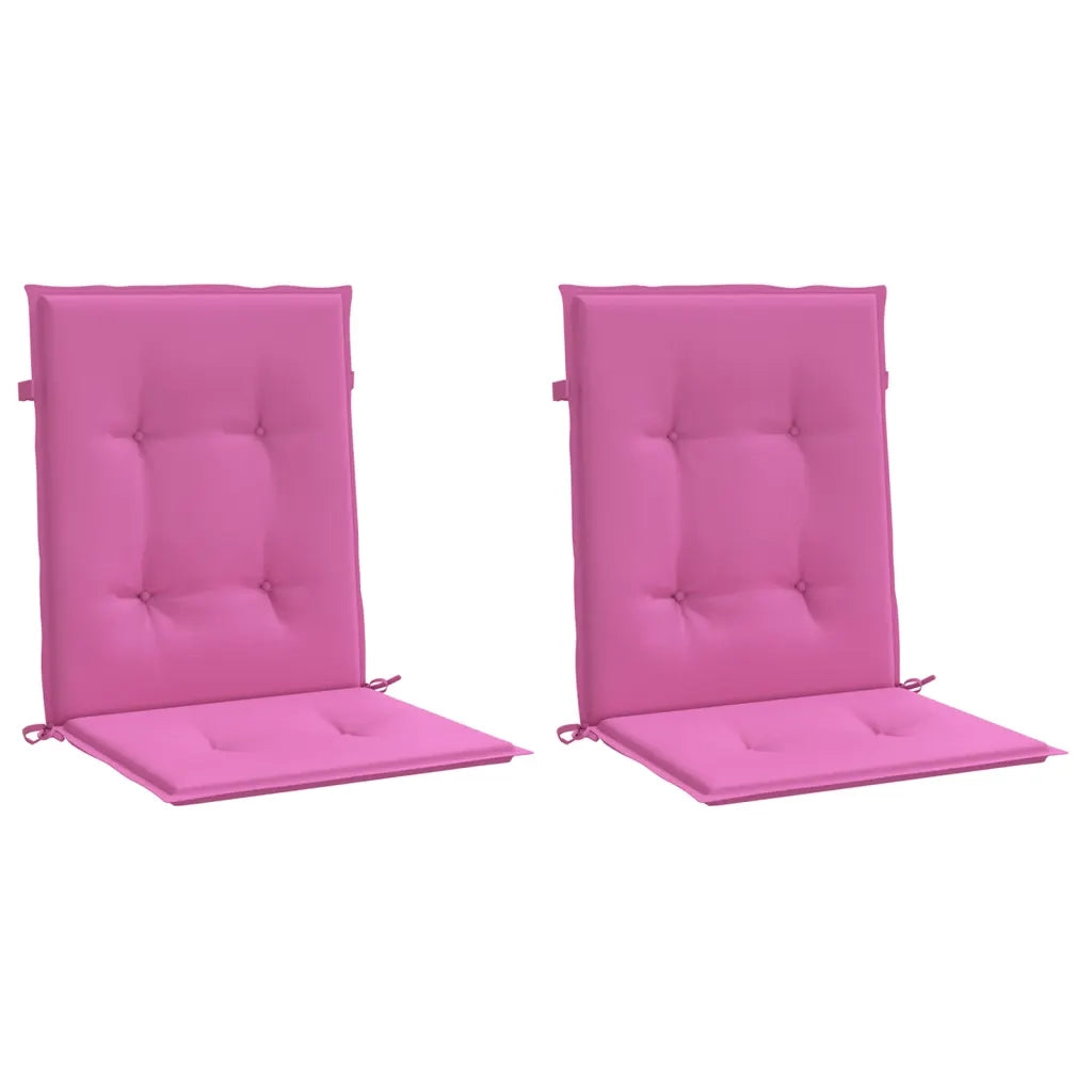 Cuscini per Sedia con Schienale Basso 2 pz Rosa in Tessuto 361334