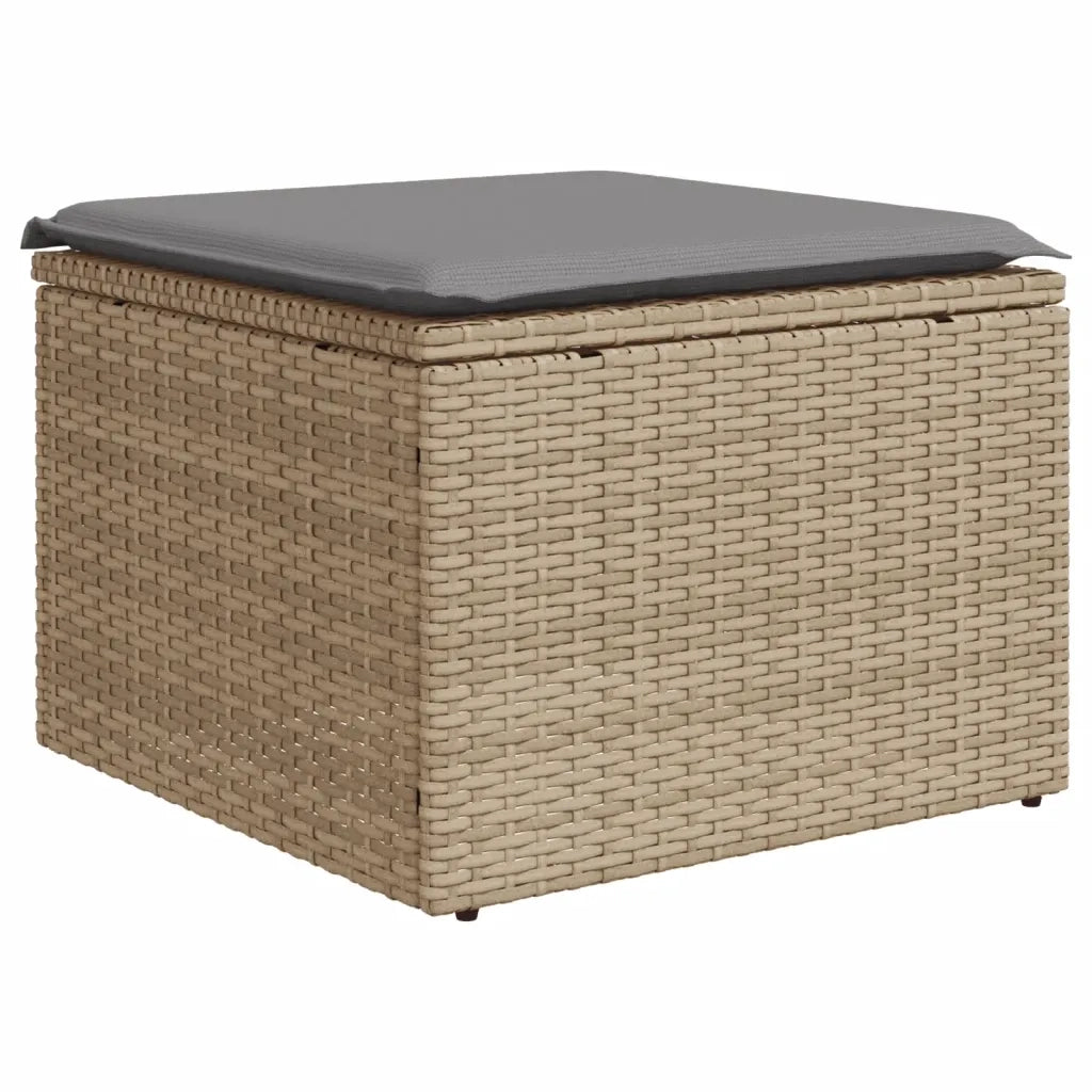 Set Divano da Giardino 4 pz con Cuscini Beige in Polyrattan 3221268