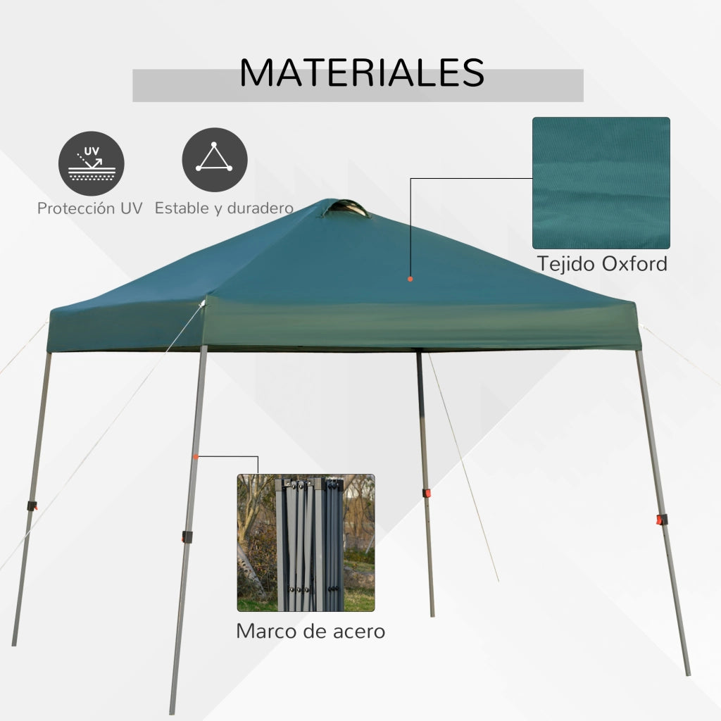 Gazebo Pieghevole 3x3m ¨C Xylo ¨C Verde Impermeabile Acciaio con Borsa Trasporto
