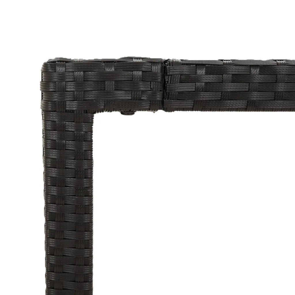 Set da Pranzo da Giardino 5 pz Nero con Cuscini in Polyrattan 3213088