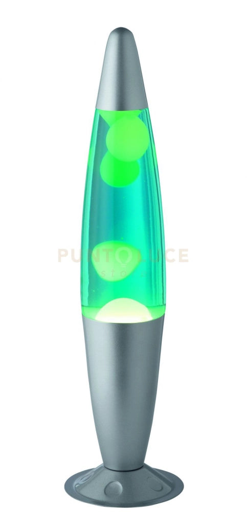 LAVA  LAMPADA OGIVA GADGET ALLUMINIO + VERDE H.41CM